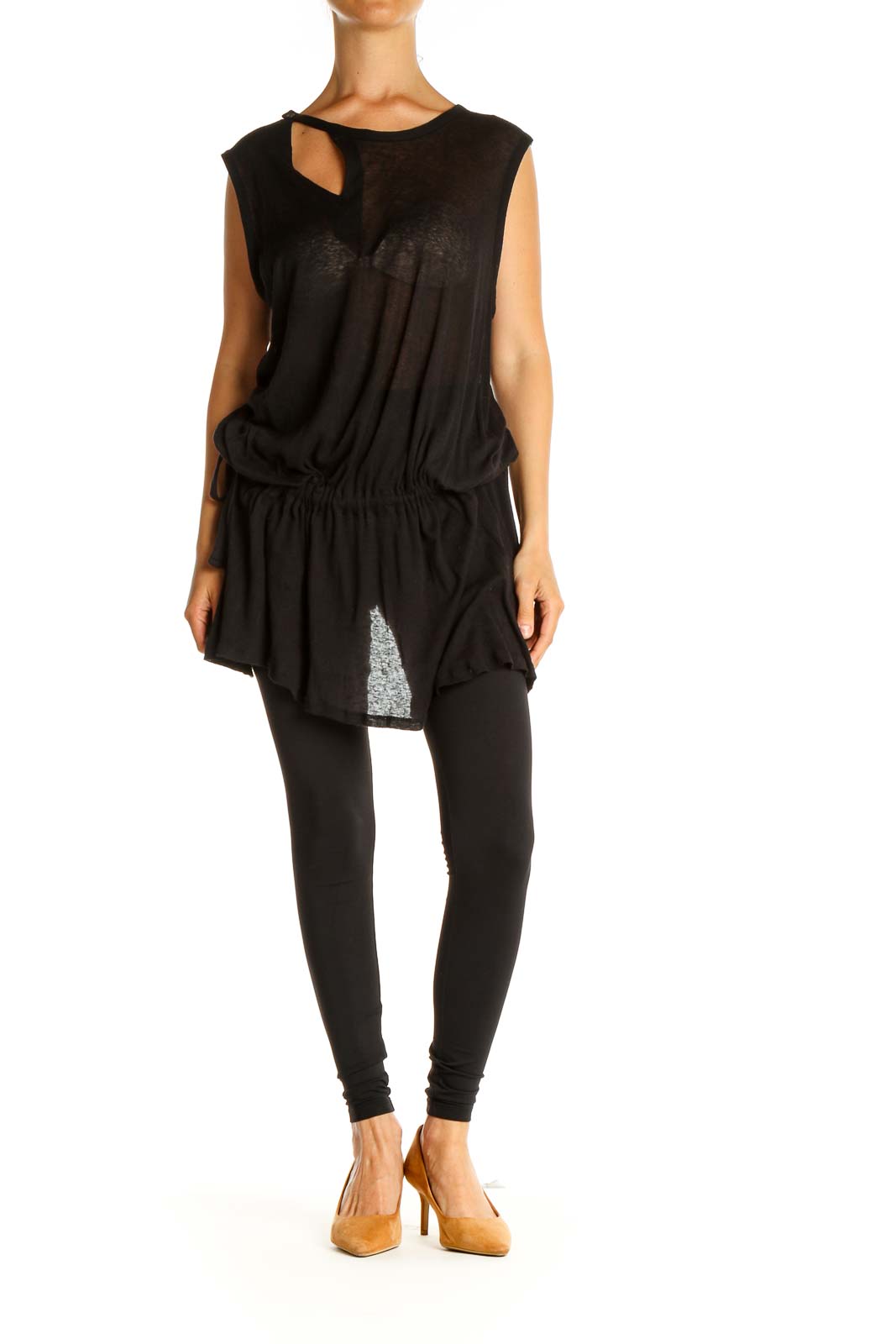 Black Solid Brunch Blouse