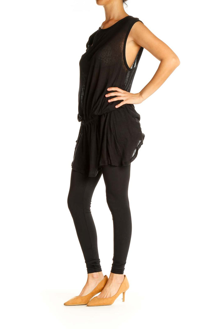 Black Solid Brunch Blouse