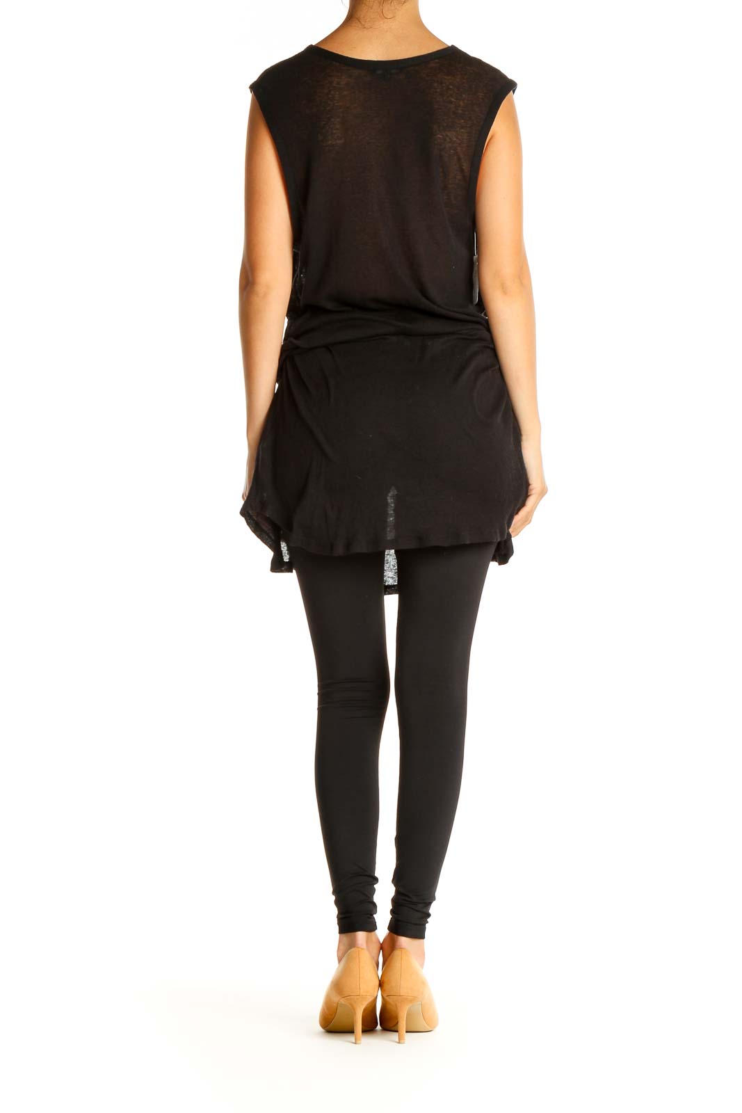 Black Solid Brunch Blouse