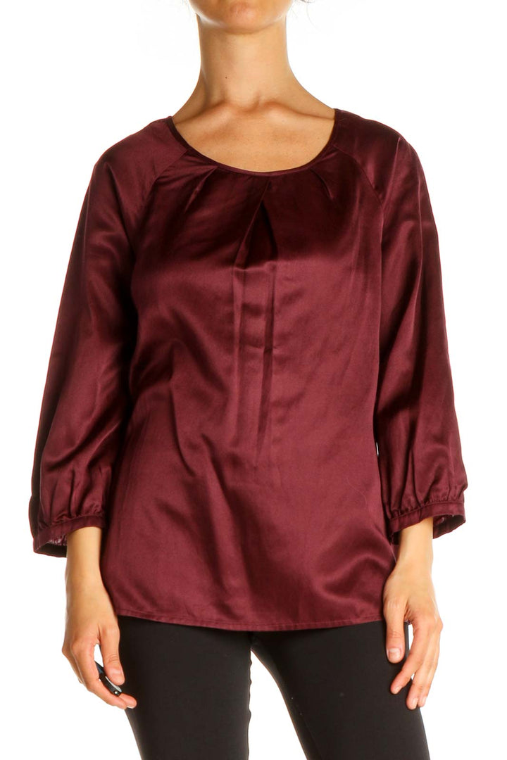 Red Solid Brunch Blouse