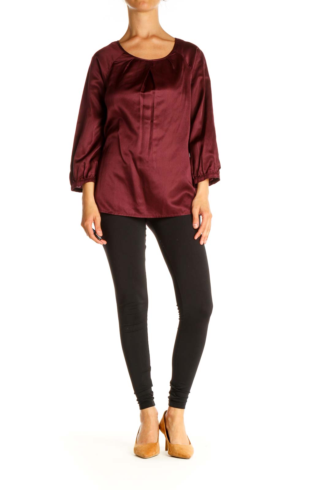 Red Solid Brunch Blouse