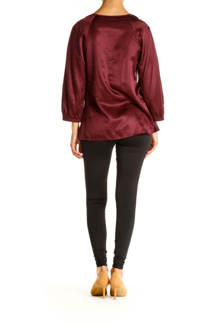 Red Solid Brunch Blouse