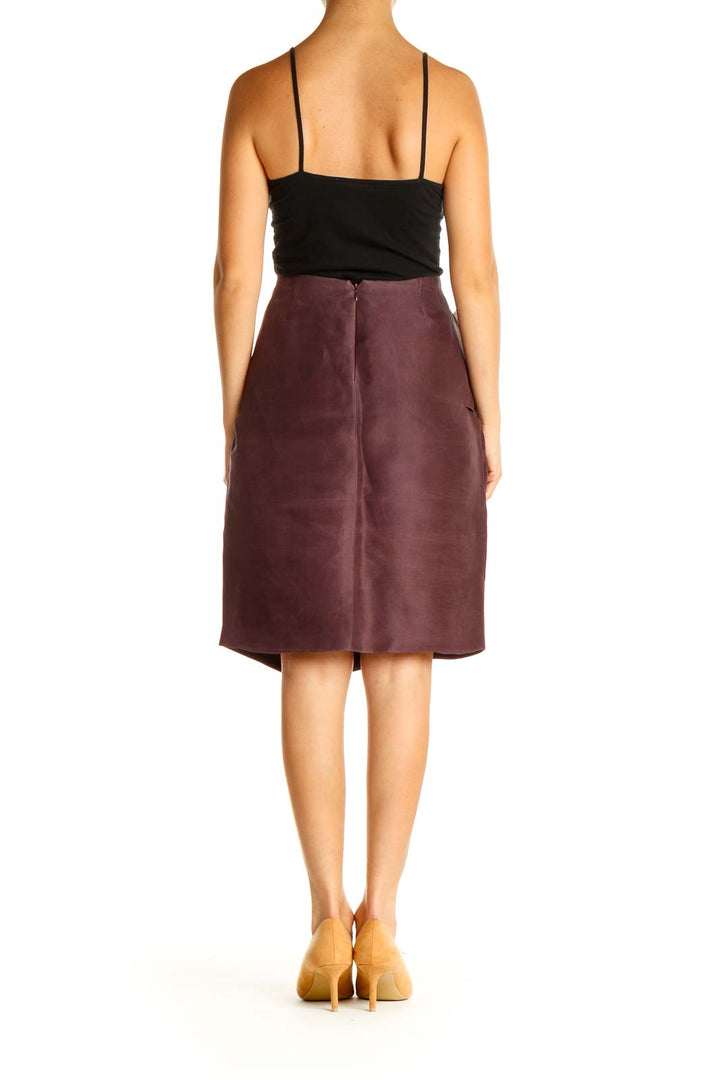 Purple Solid Brunch Pencil Skirt