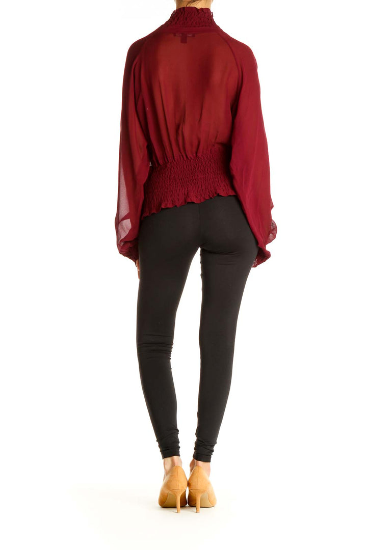 Red Solid All Day Wear Blouse