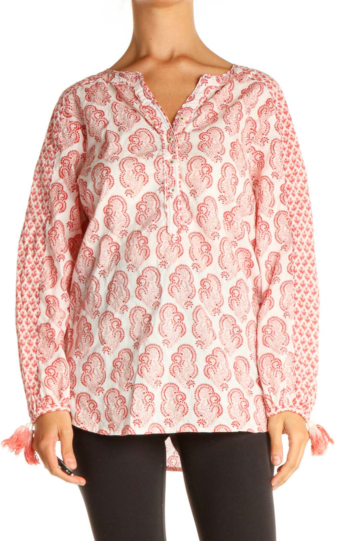 Red Printed All Day Wear Blouse