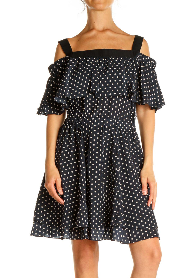 Blue Polka Dot Day Fit & Flare Dress