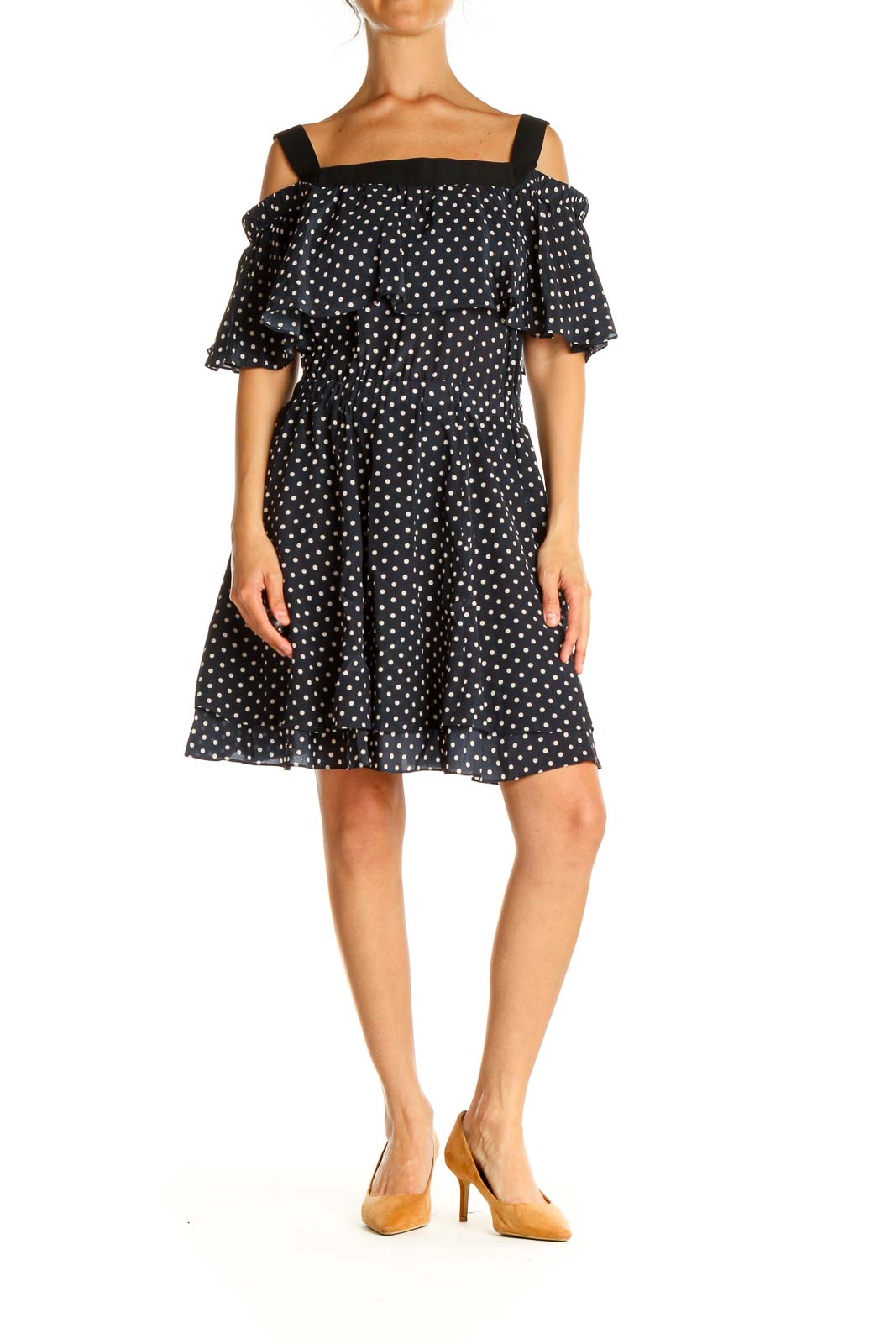 Blue Polka Dot Day Fit & Flare Dress