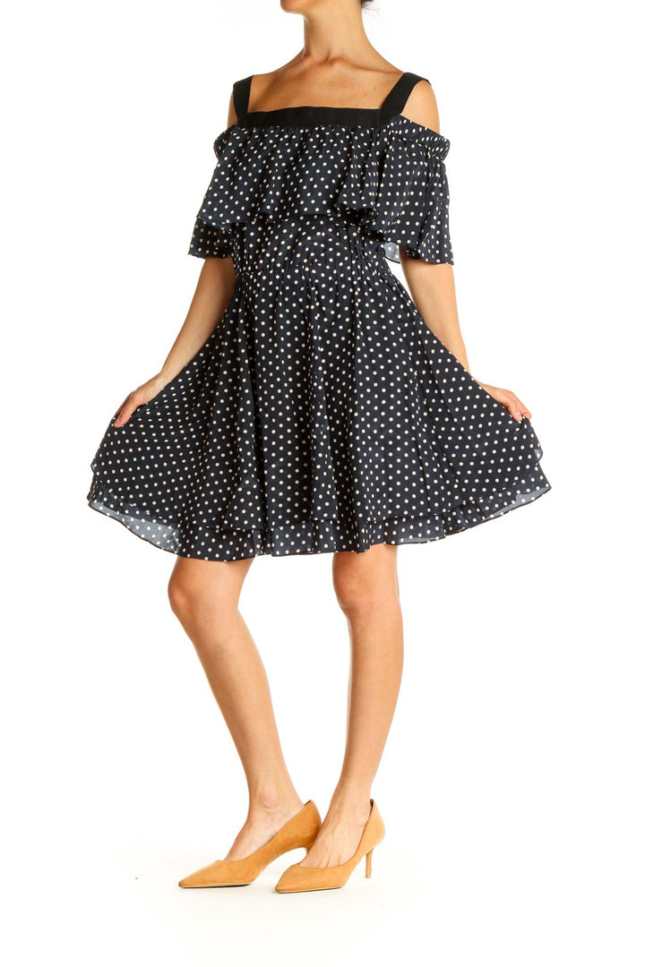 Blue Polka Dot Day Fit & Flare Dress