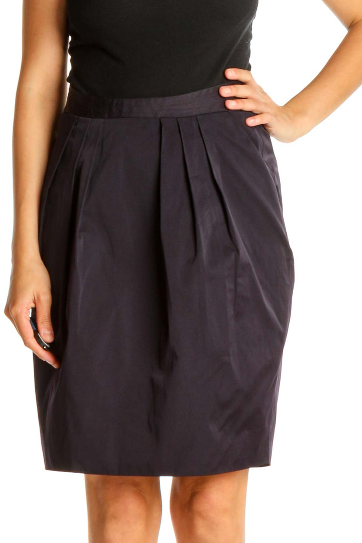 Purple Solid Brunch Pencil Skirt