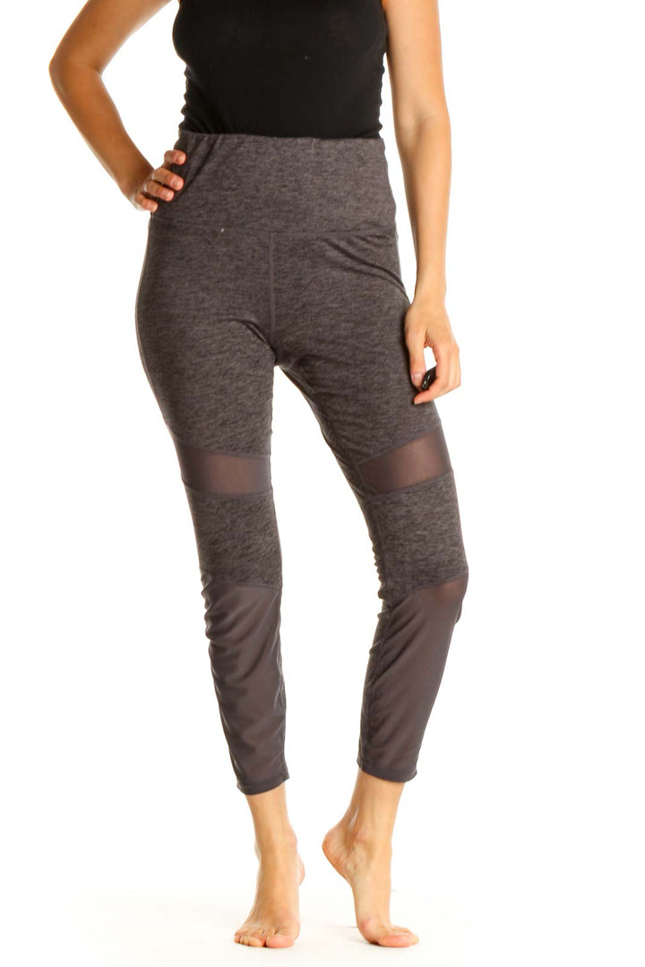 Gray Textured All Day Wear Leggings