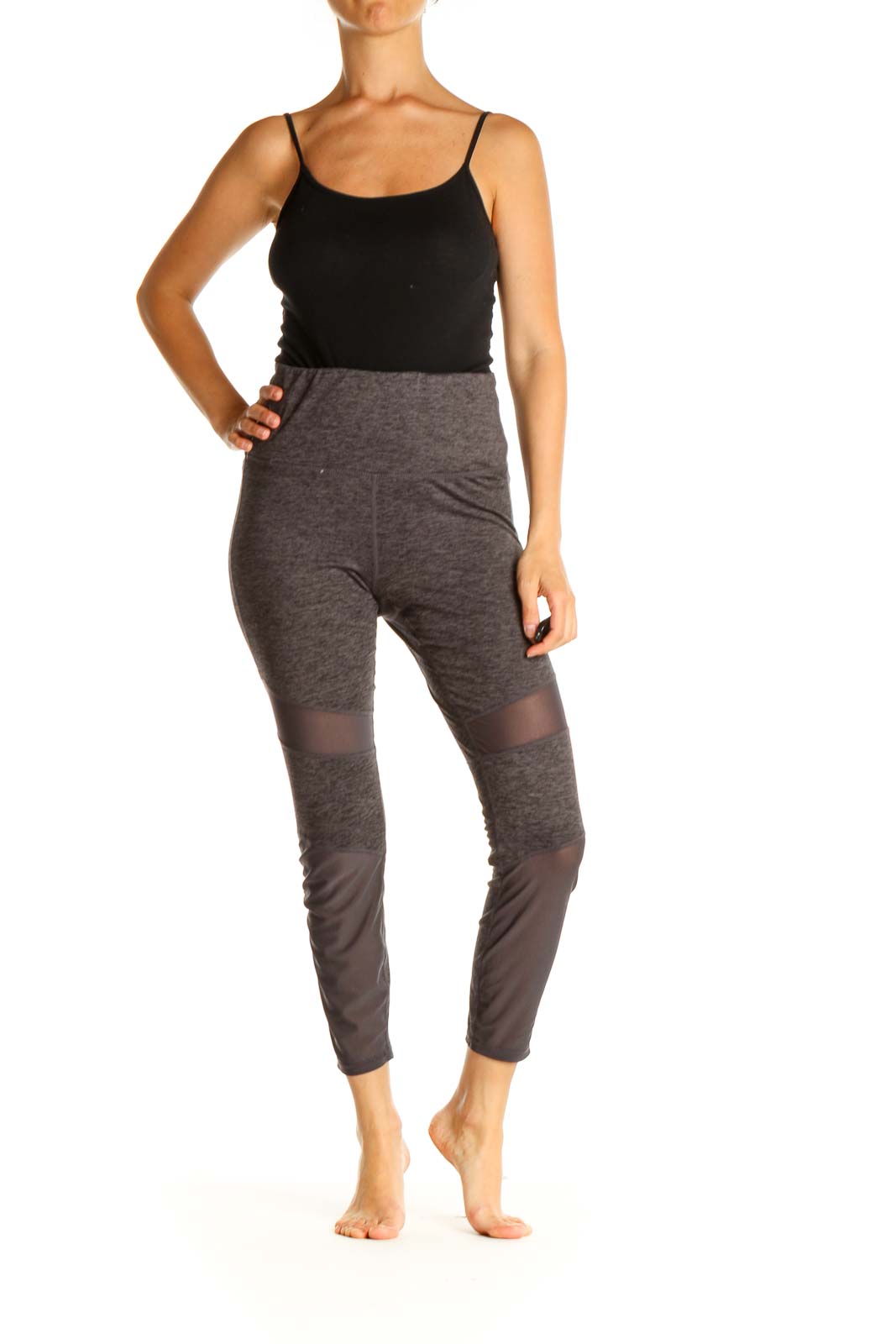 Gray Textured All Day Wear Leggings