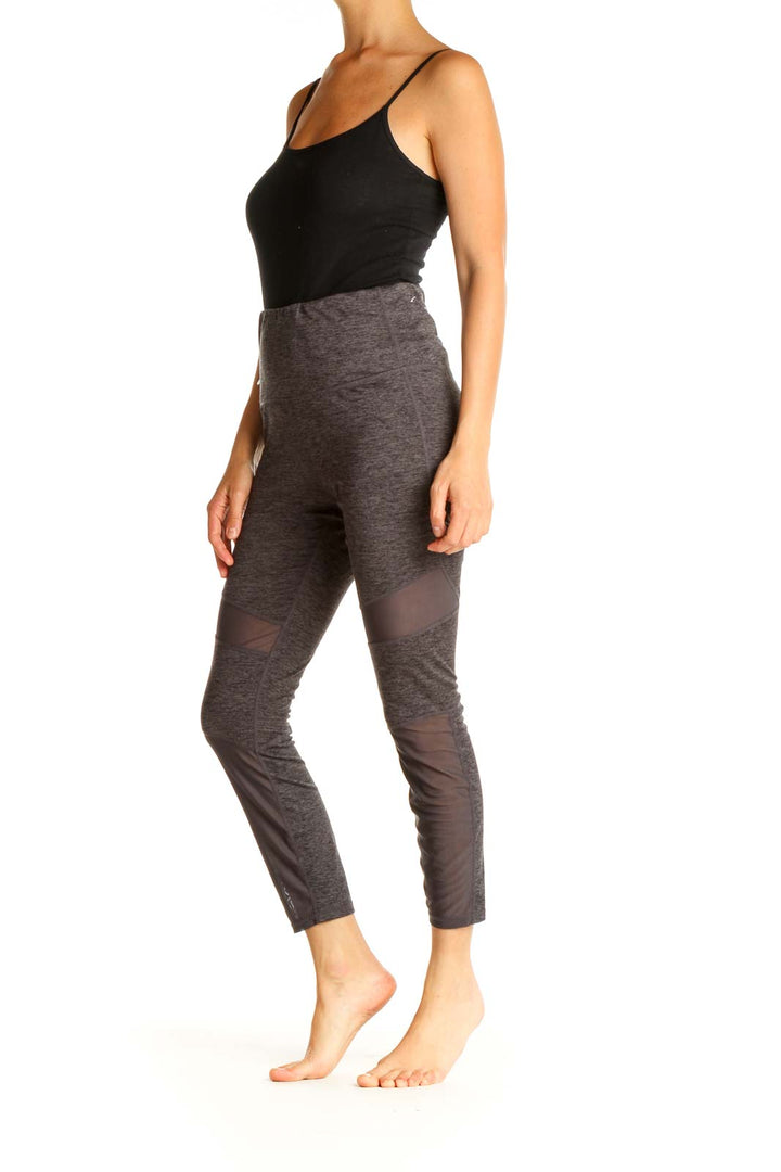 Gray Textured All Day Wear Leggings