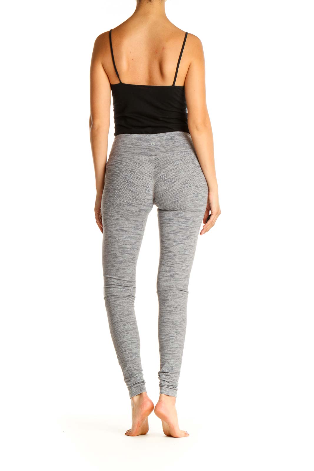 Gray Textured Activewear Leggings