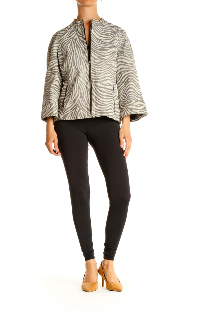 Beige Zebra Print Jacket