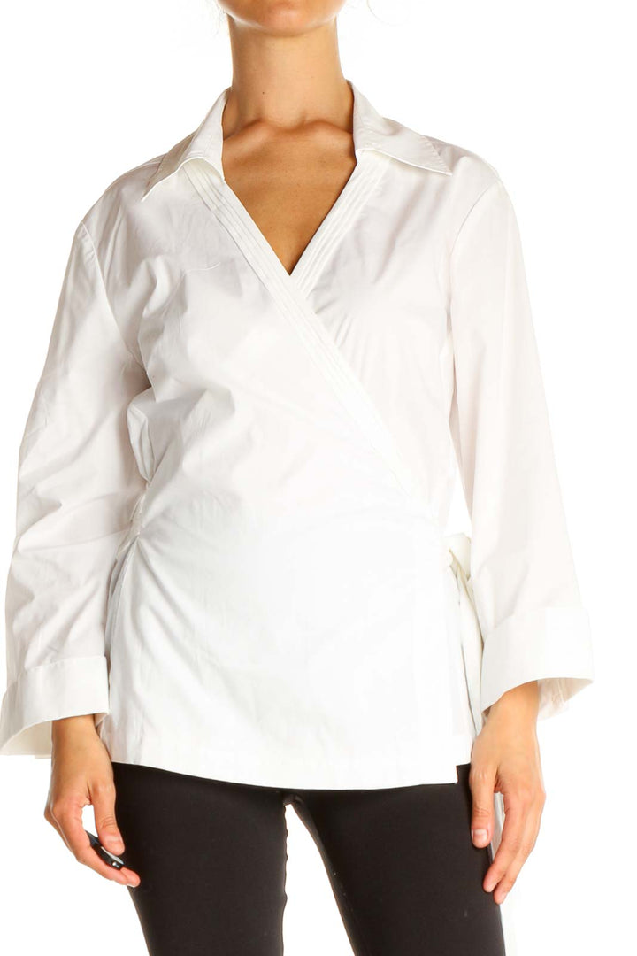 White Solid All Day Wear Blouse