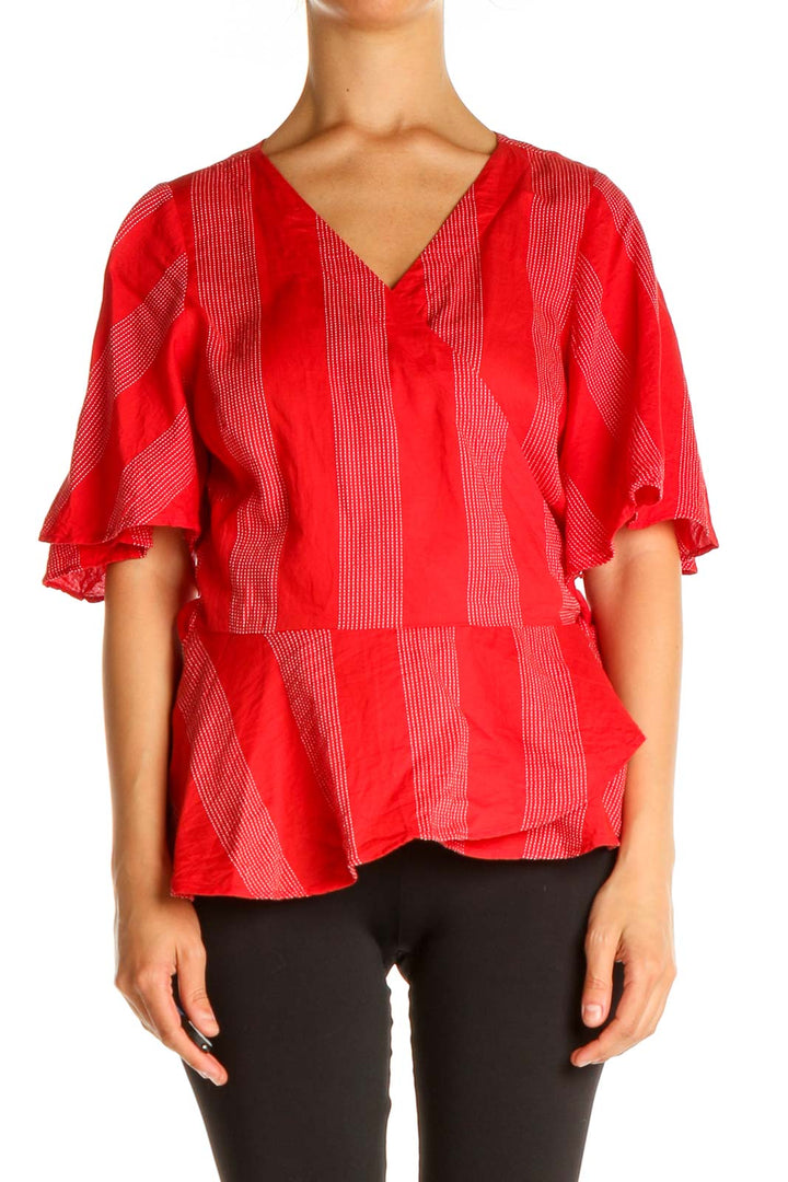 Red Striped All Day Wear Blouse