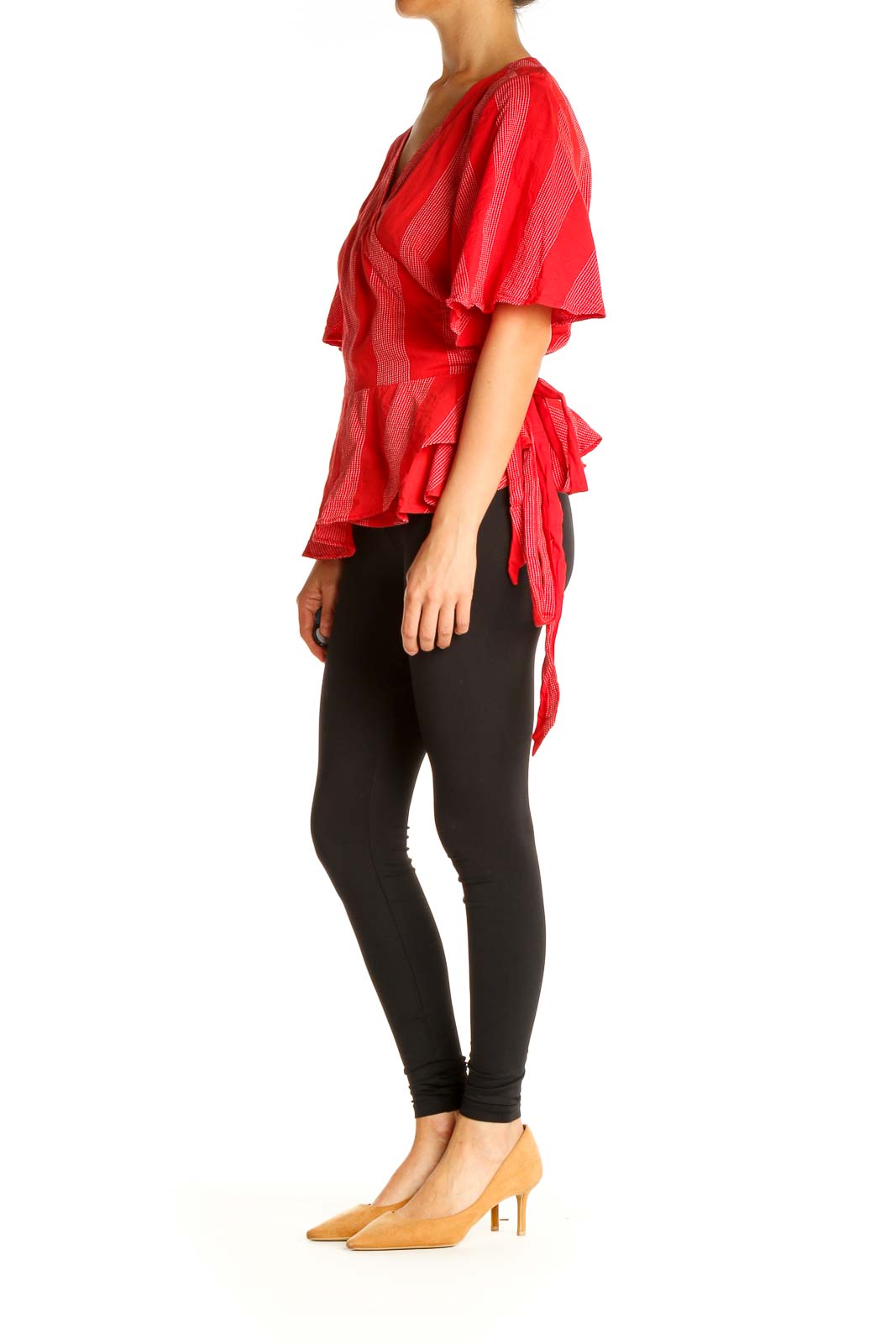 Red Striped All Day Wear Blouse