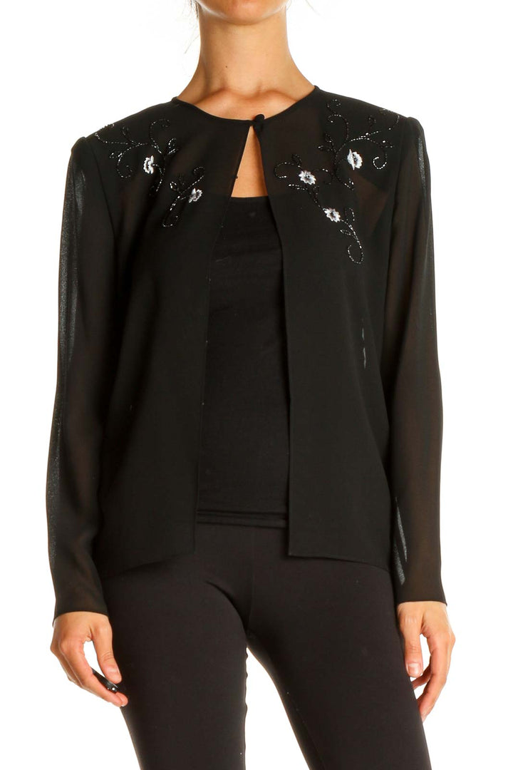 Black Sequin Cardigan