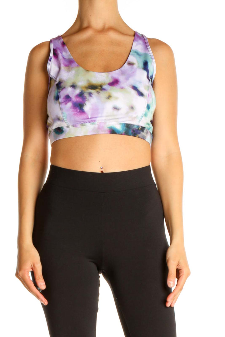 Purple Tie And Dye Activewear Top