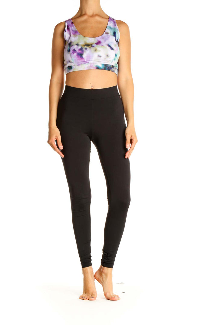 Purple Tie And Dye Activewear Top