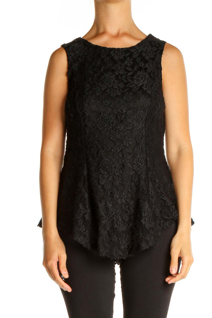 Black Lace Retro Blouse