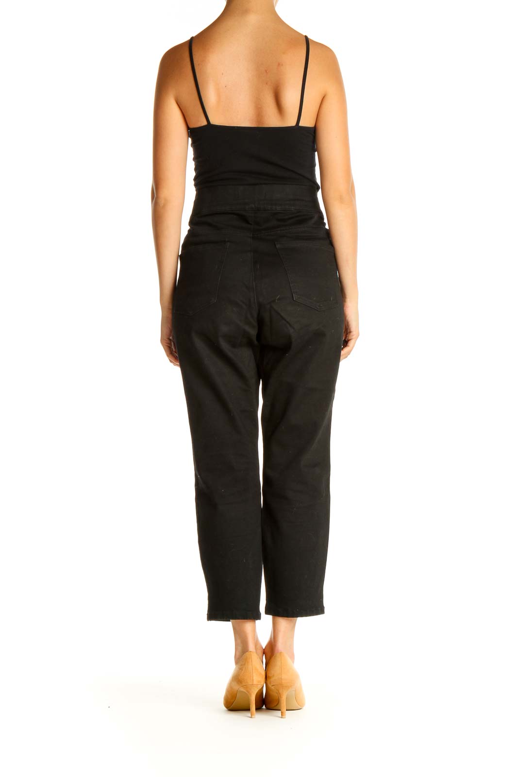 Black Solid All Day Wear Capri Pants