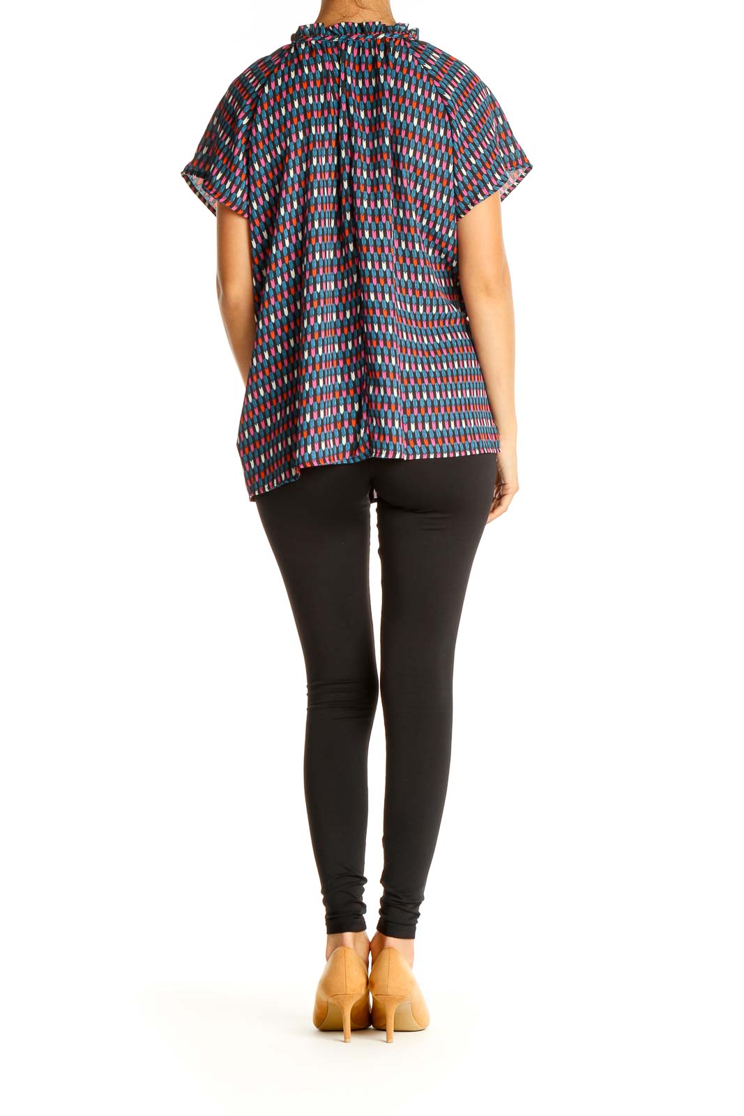 Blue Geometric Print All Day Wear Blouse