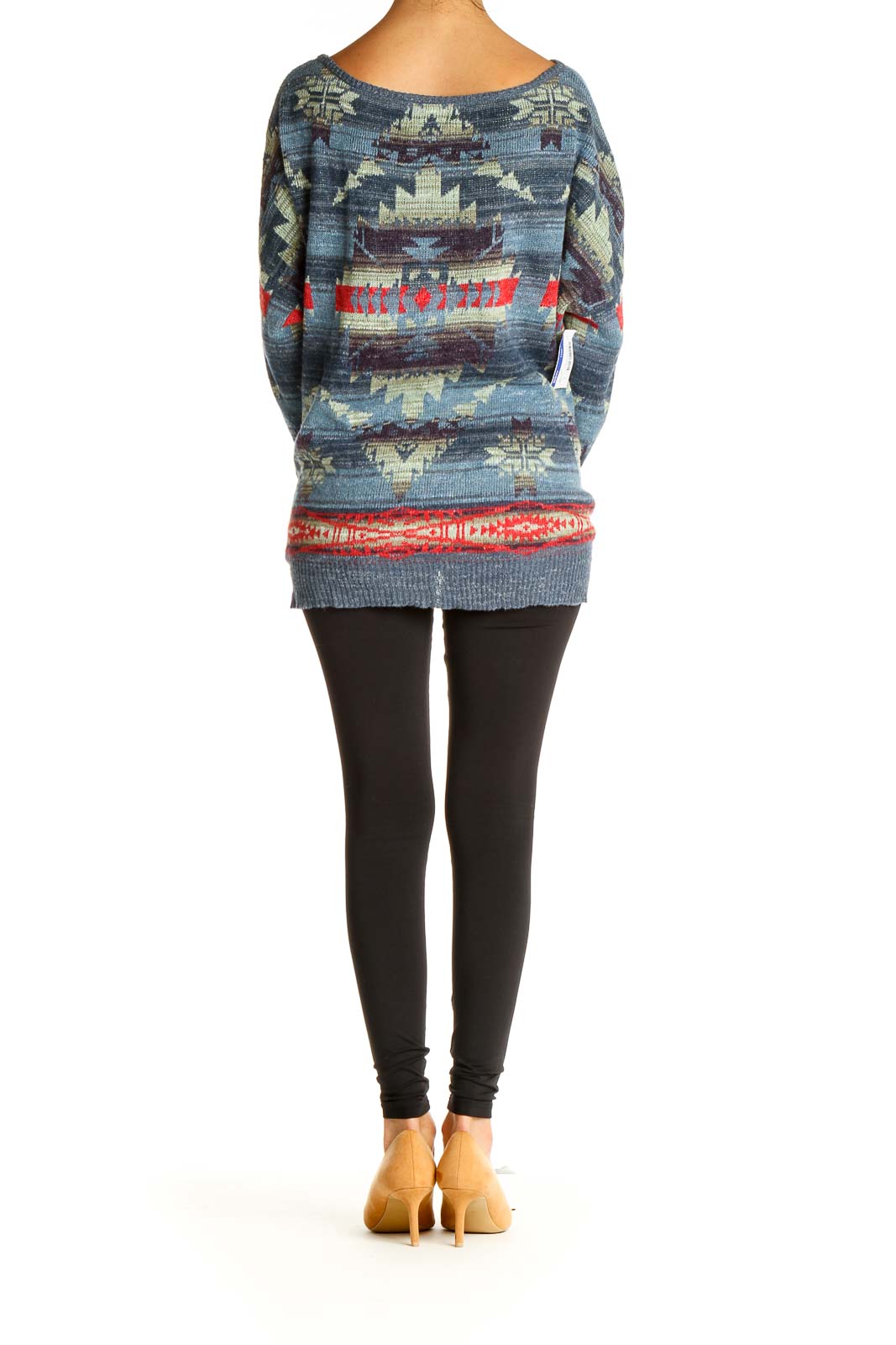 Blue Aztec Print All Day Wear Sweater