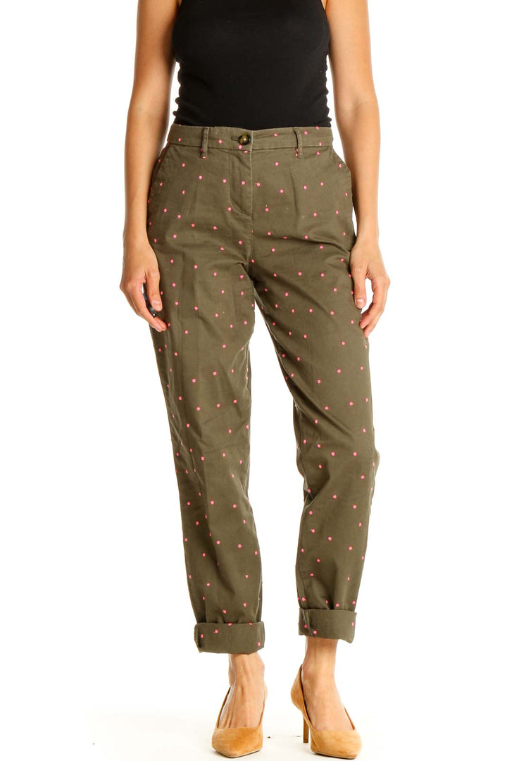 Green Polka Dot All Day Wear Trousers