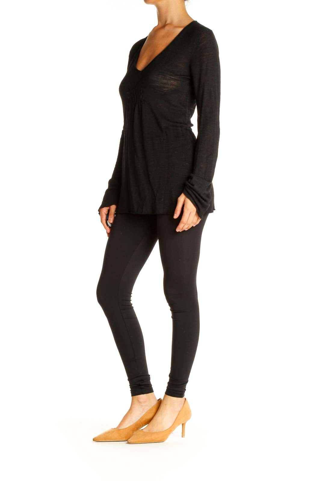 Black Solid Activewear Shirt