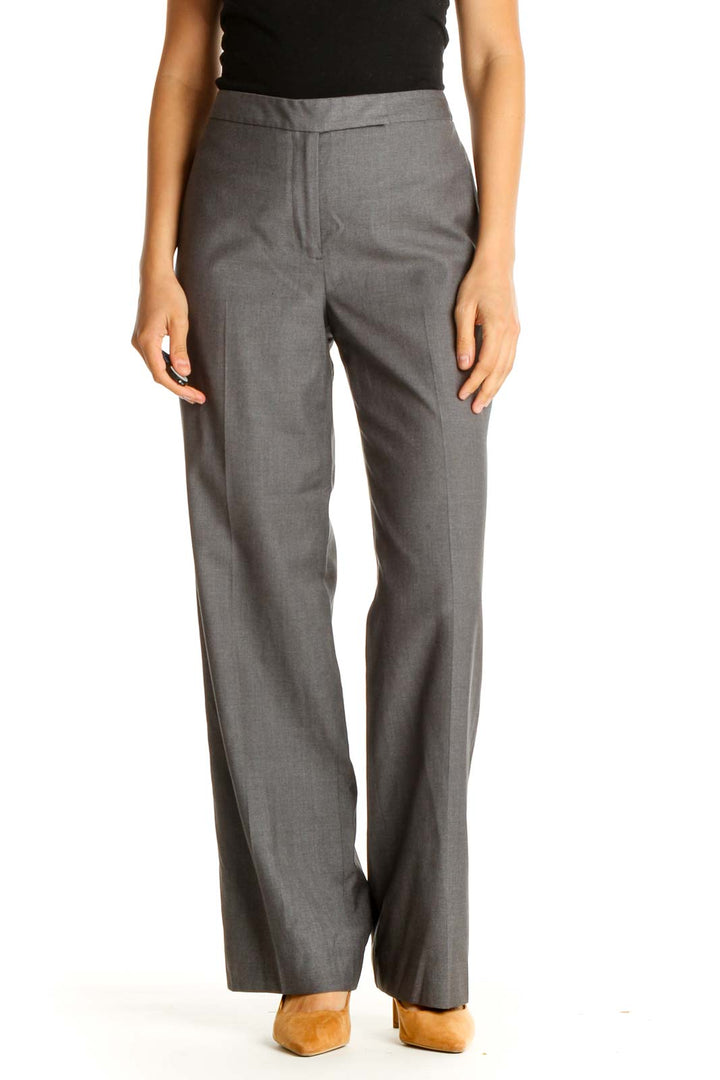 Gray Solid All Day Wear Trousers