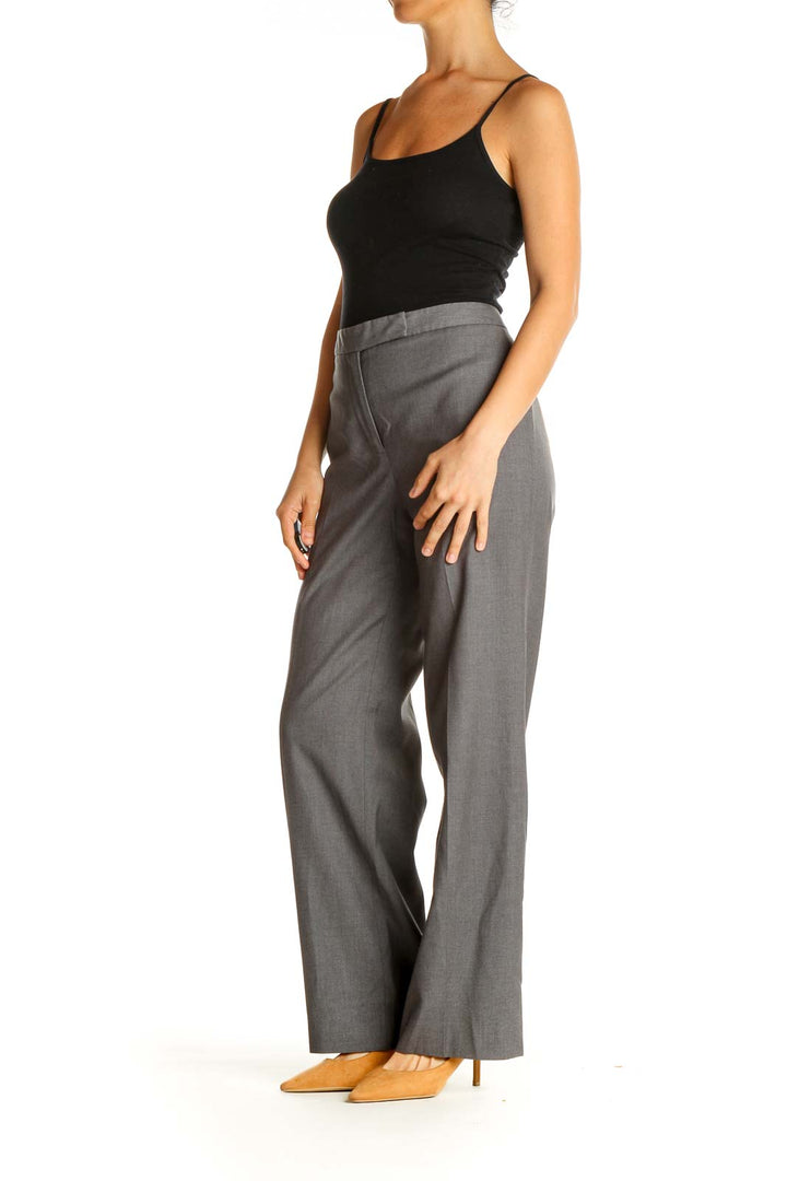 Gray Solid All Day Wear Trousers