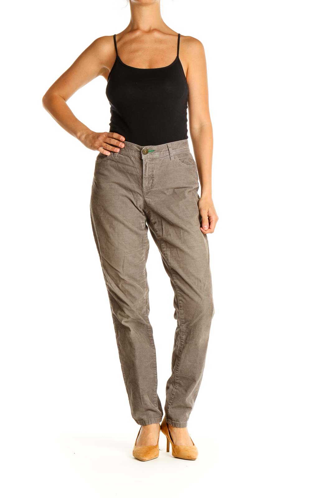 Brown Solid Casual Cargos Pants