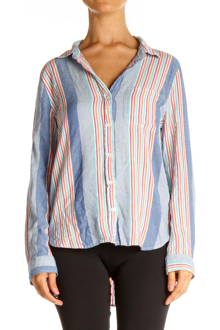 Blue Striped Casual Shirt