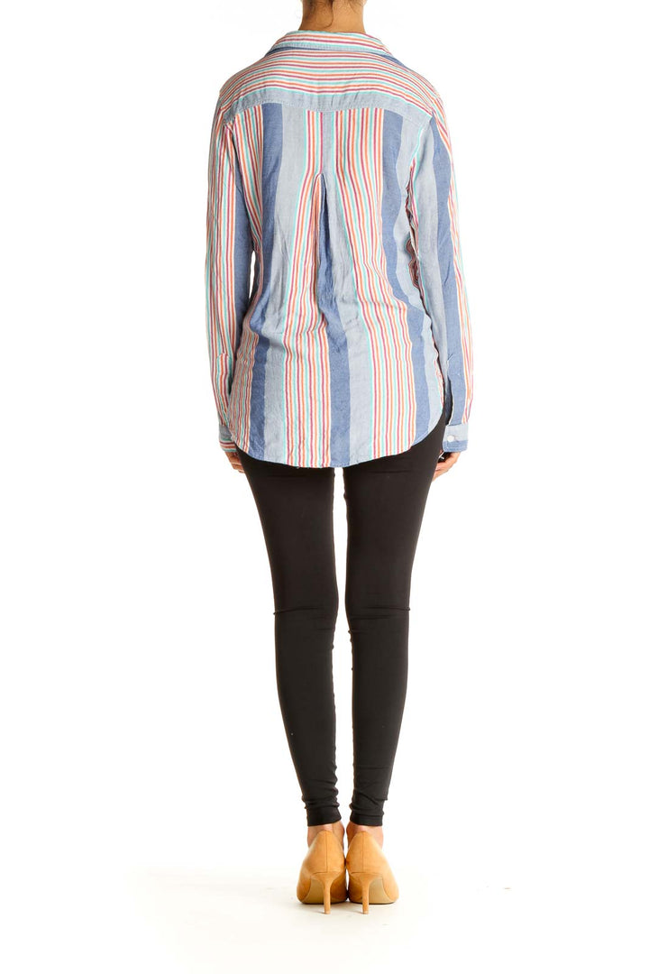 Blue Striped Casual Shirt