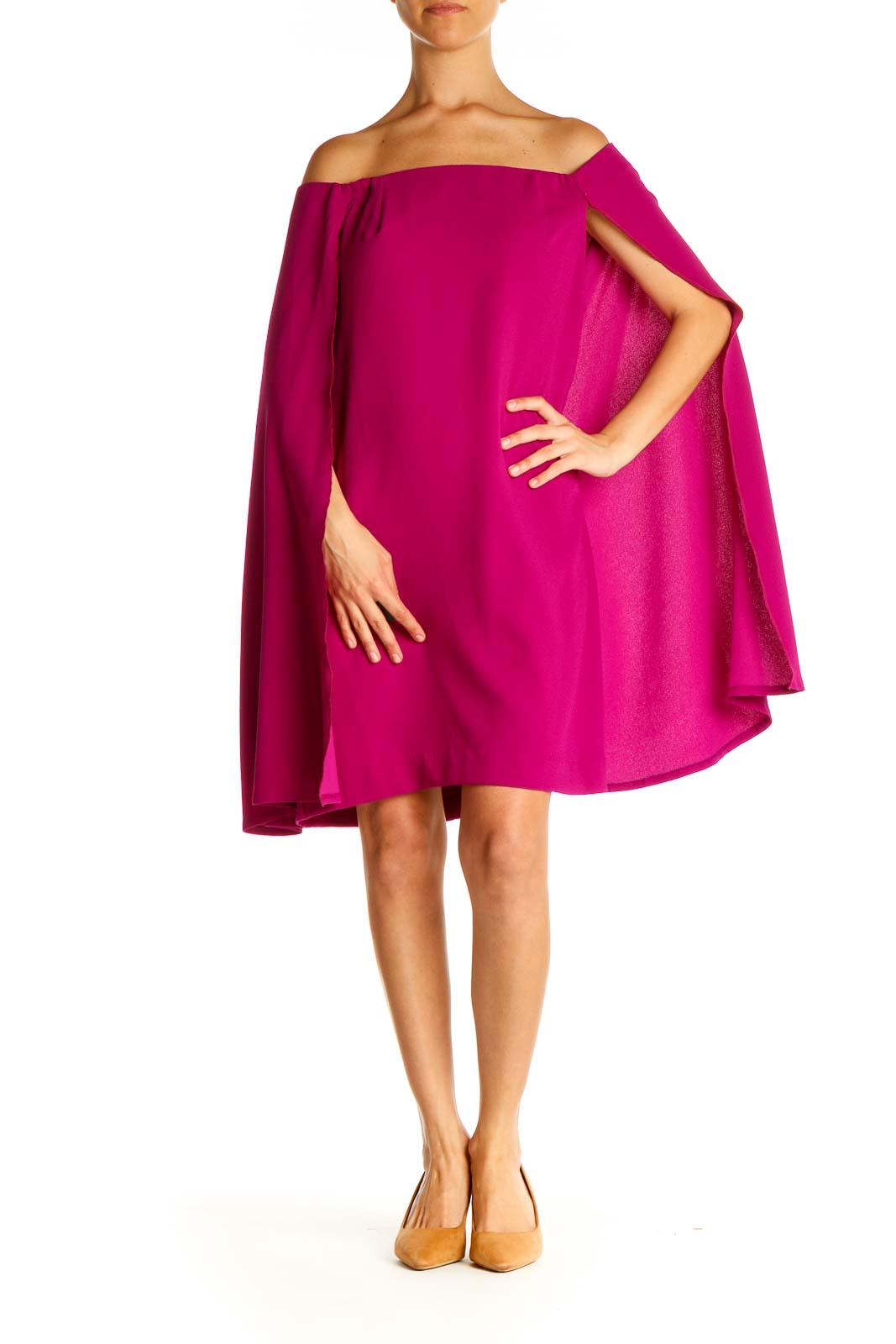 Pink Solid Holiday Sheath Dress