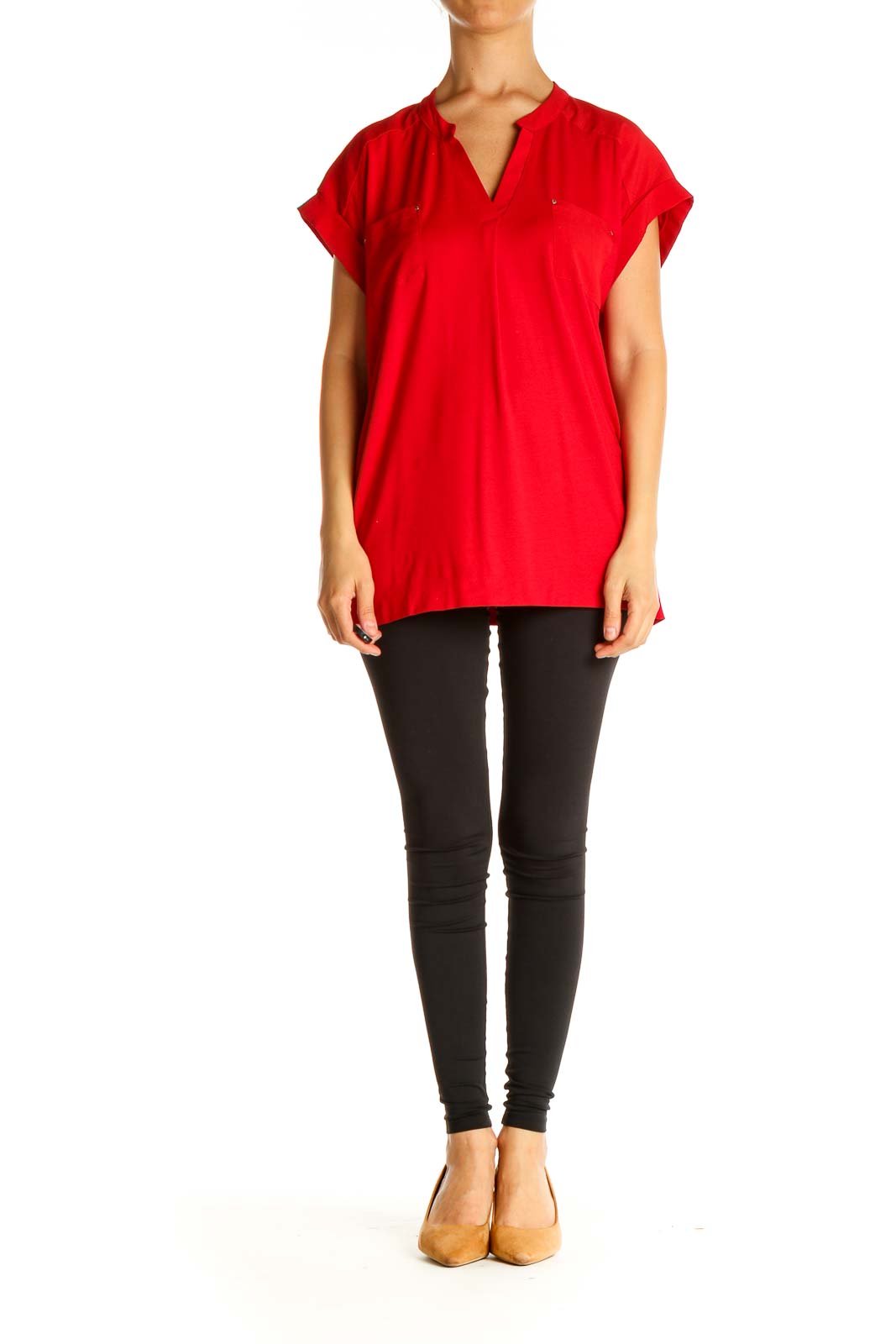 Red Solid All Day Wear Blouse