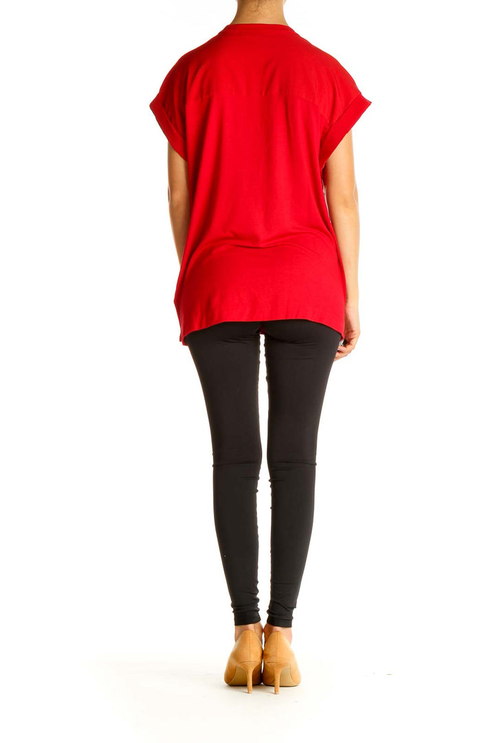 Red Solid All Day Wear Blouse