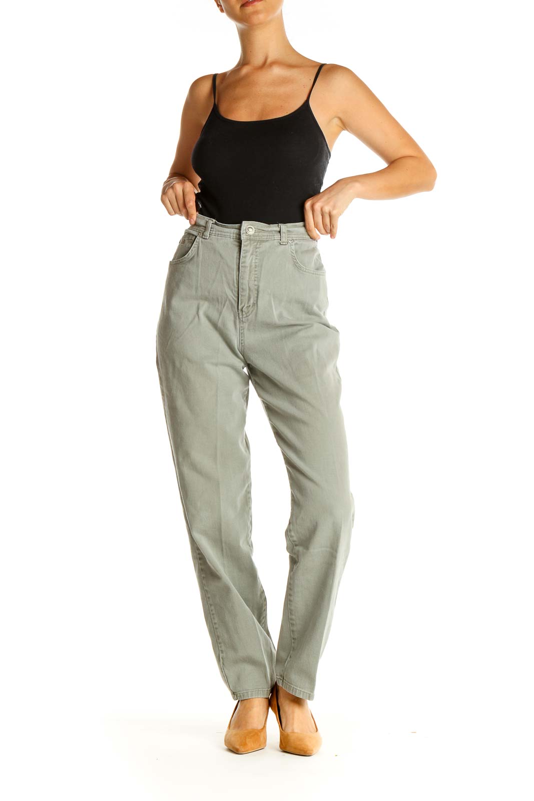 Gray Casual Cargos Pants