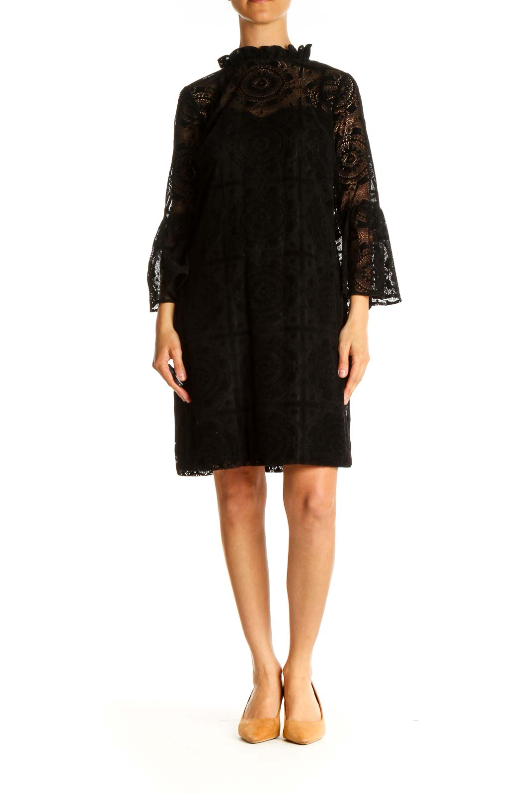 Black Lace Chic Shift Dress