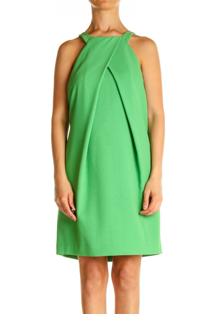 Green Solid Day Fit & Flare Dress