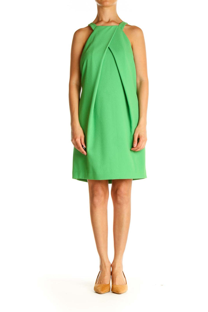 Green Solid Day Fit & Flare Dress