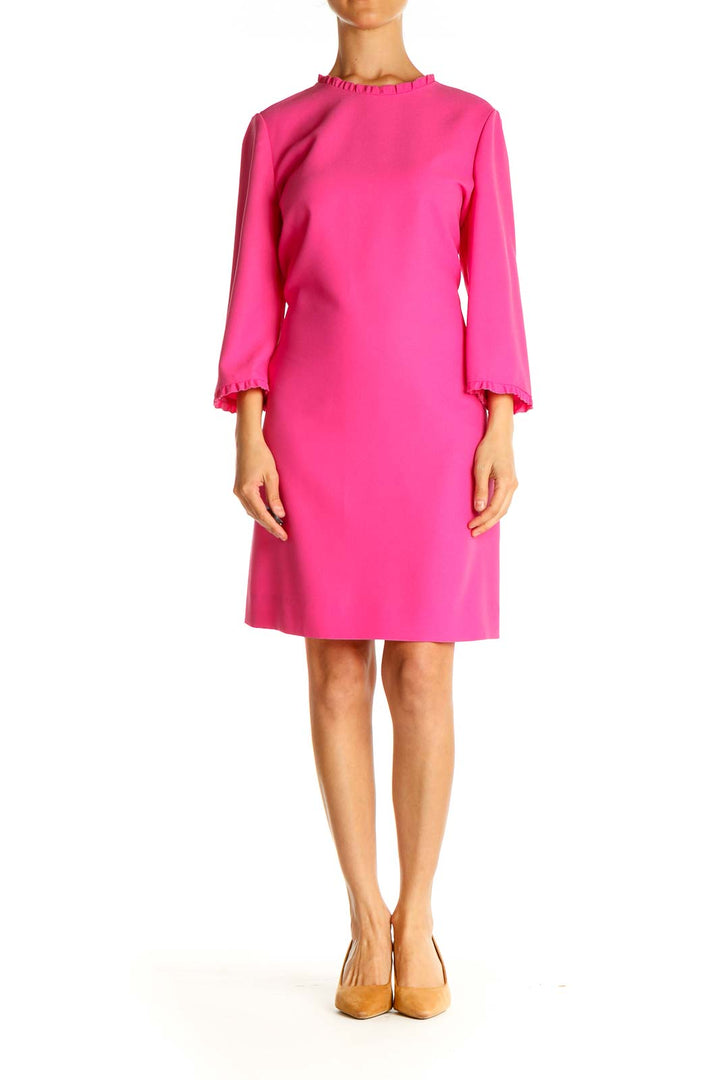 Pink Solid A-Line Dress