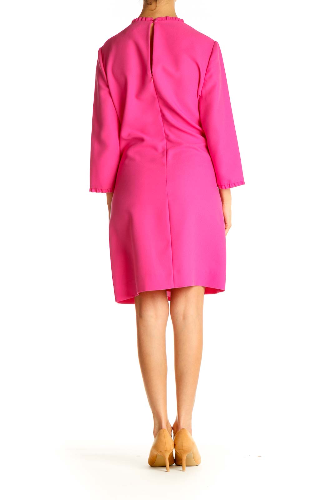 Pink Solid A-Line Dress