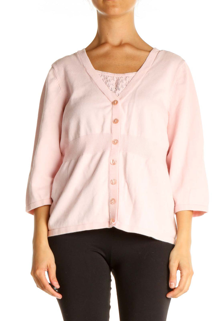 Pink Solid All Day Wear Blouse