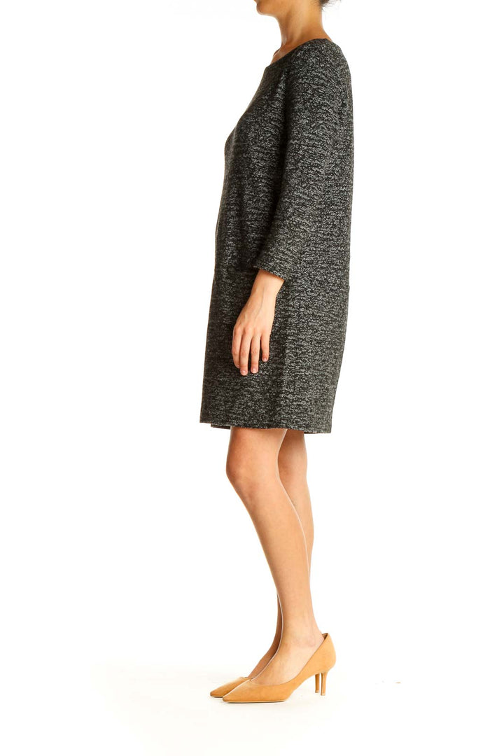 Gray Textured Day Shift Dress