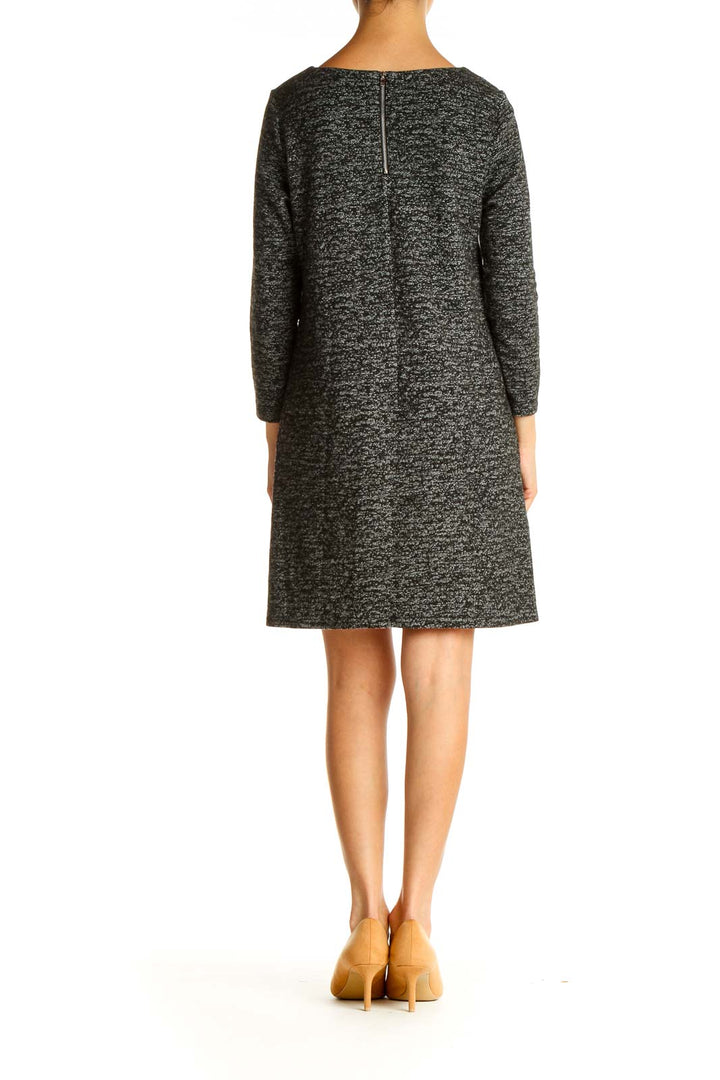 Gray Textured Day Shift Dress