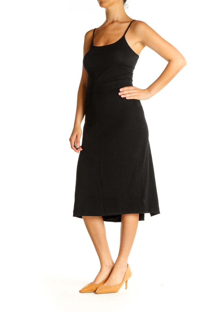 Black Solid Brunch Pencil Skirt