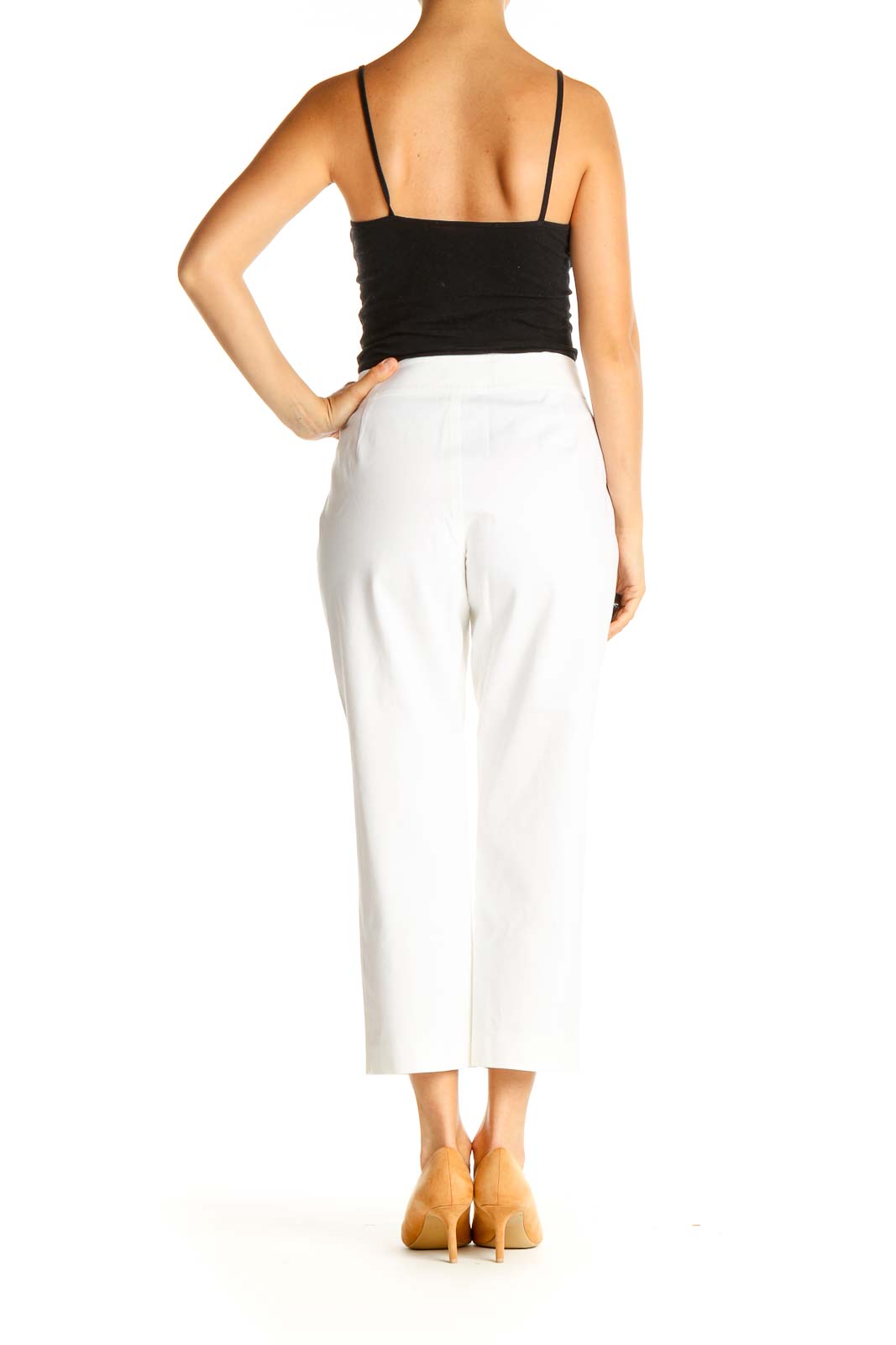 White Printed All Day Wear Capri Pants