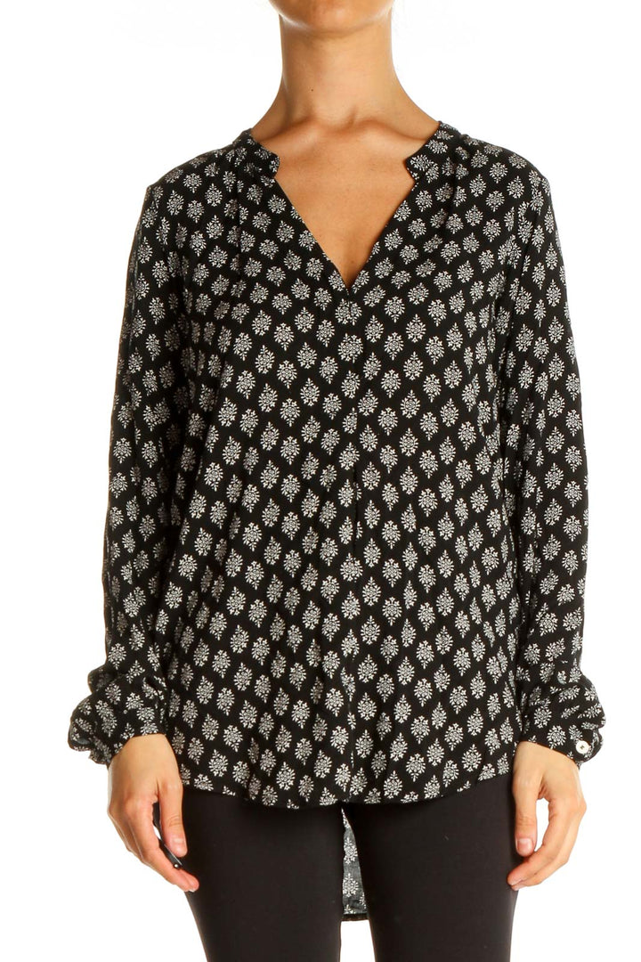 Black Printed All Day Wear Blouse